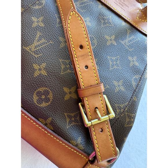 Vintage Louis Vuitton Montsouris MM Monogram Backpack Brown Leather Trim - Picture 8 of 14
